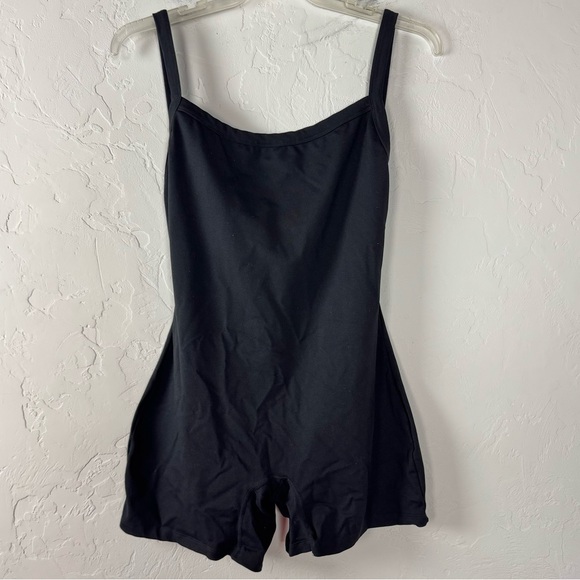 Garage Pants - Garage One Piece Romper Athletic Workout Playsuit Solid Black Short Low Back
